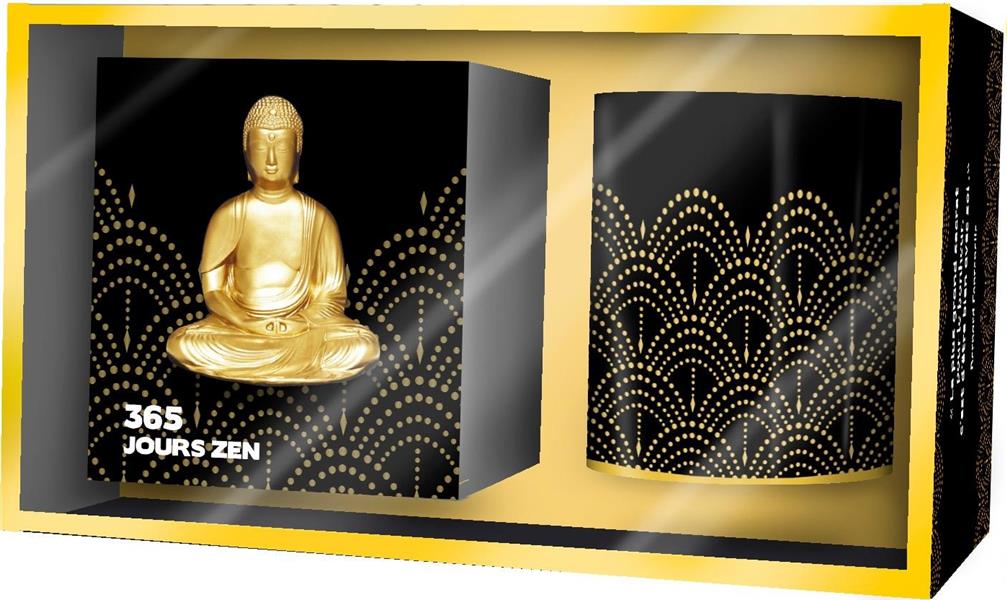 Coffret Une année lumineuse et très ze,. 365 jours zen avec 1 bougie parfumée au thé vert