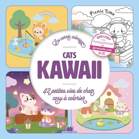 Cats kawaii. 42 petites vies de chats cosy à colorier