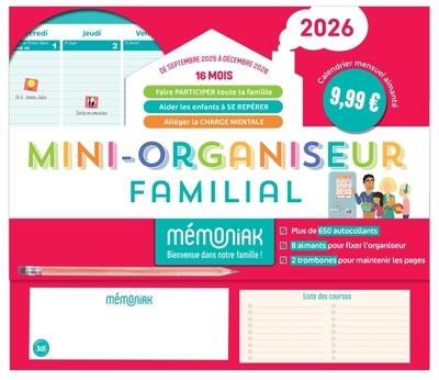 Mini-organiseur familial Mémoniak. Edition 2025-2026