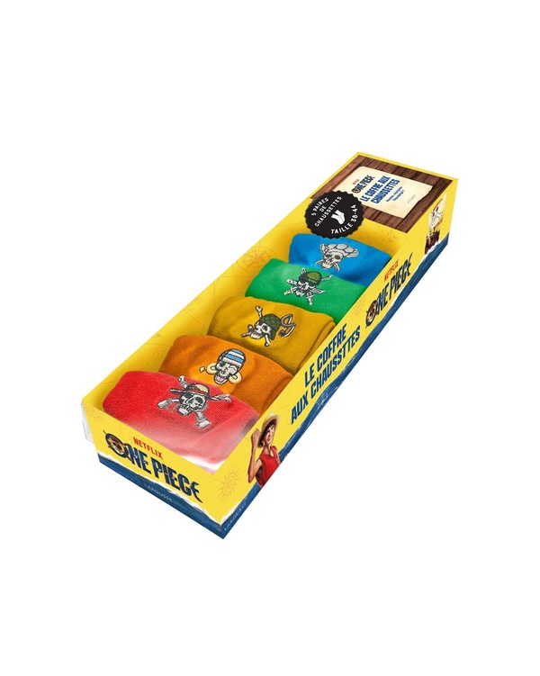 One Piece - Le coffre aux chaussettes. Pirates, rejoignez l'équipe ! Coffret avec 5 paires de chauss
