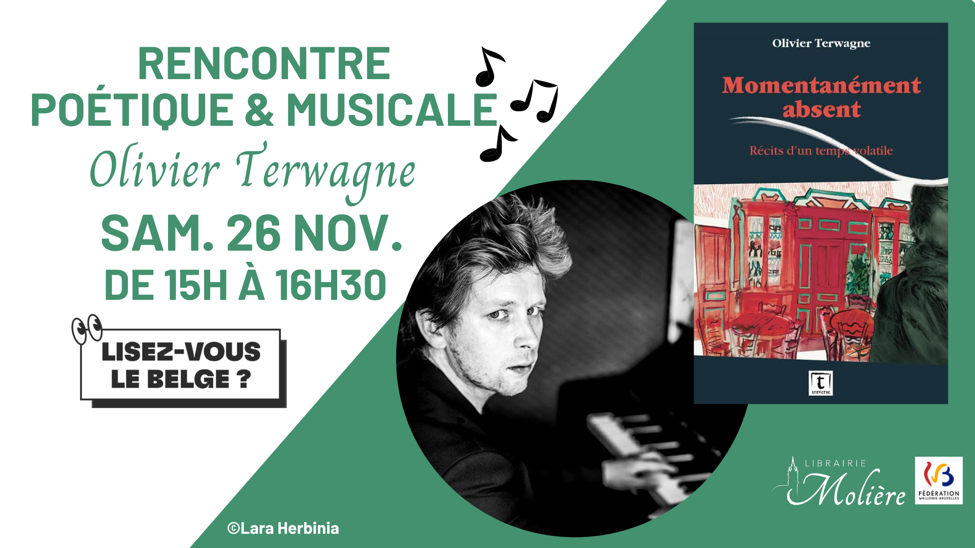 Rencontre musicale et poétique avec Olivier Terwagne 